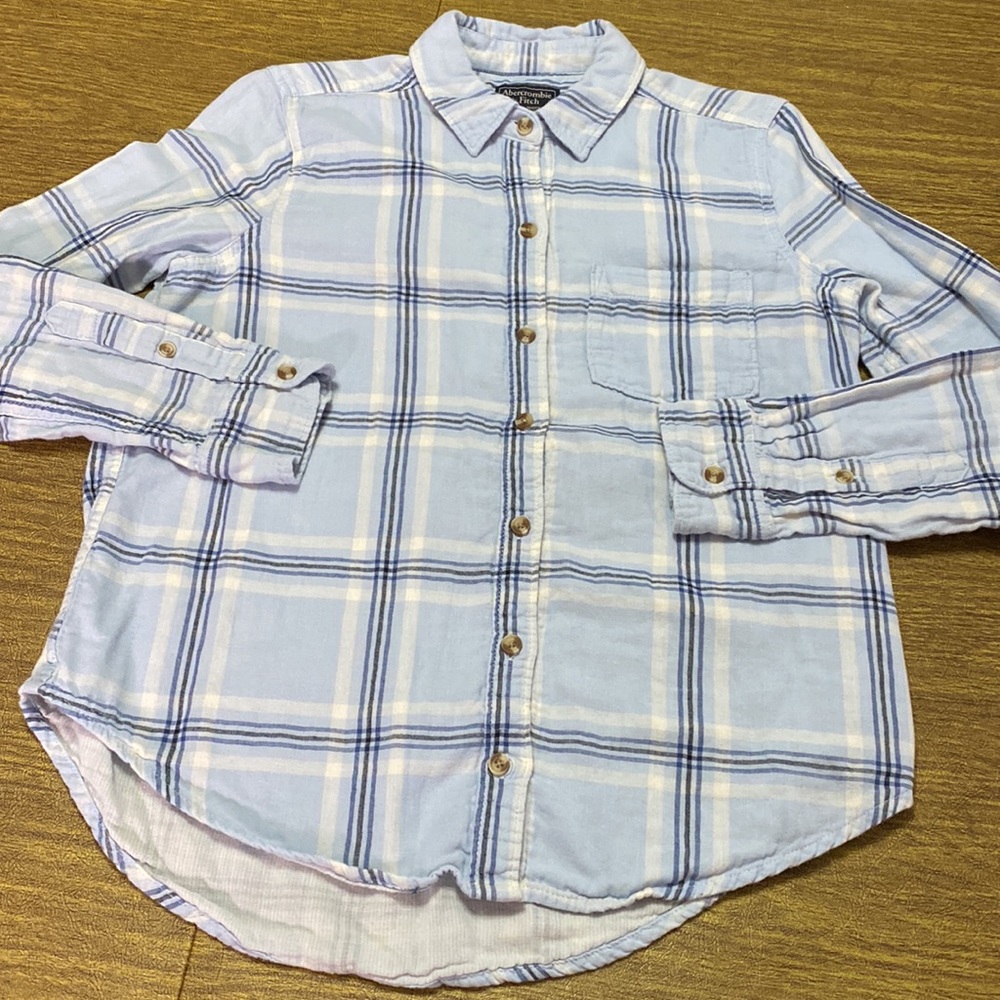 Blue Abercrombie & Fitch Soft Cotton Long Sleeve Button Down Shirt Size S
